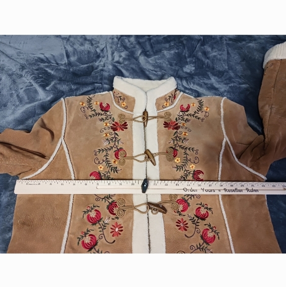 St. John's Bay XL  Faux Suede 90s Vintage Jacket Warm Pockets Floral - Picture 14 of 16